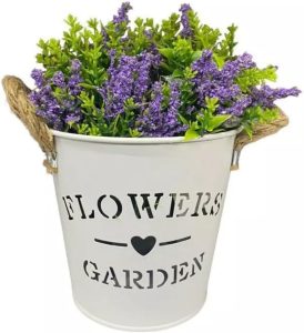 Vaso Decorativo Moderno Flower & Garden Cachepot Branco 12x13x9cm