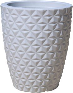 Vaso Polietileno Para Plantas Jardim Coluna Redonda Diamante N2 (Branco)