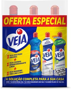 Veja Kit - 1 Limpadores Multiuso Original 500Ml + 1 Limpador Cozinha Desengordurante Limão 500Ml + 1 Limpador Banheiro Tira Limo 500Ml Azul E Branco