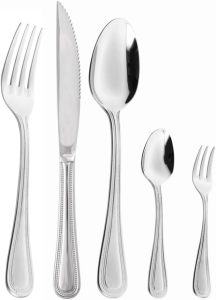 WOLFF - Faqueiro 30 Peças com Faca para Churrasco de Aço Inox Pérola