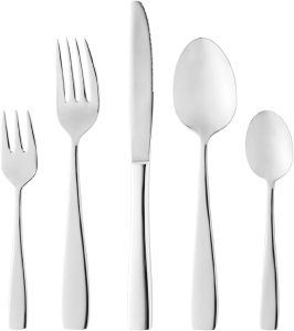 WOLFF Faqueiro de Aço Inox Pisa 30 Peças - Mesa Posta - Itens Para Casa - Utensílios de Cozinha - Enxoval - Casamento - Decoração